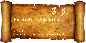 Berghofer Jakobina névjegykártya